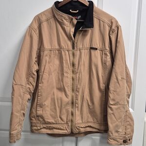 Wolverine Fleece-Lined Work Jacket, Rugged Chestnut Duck Canvas Men's Size Med.